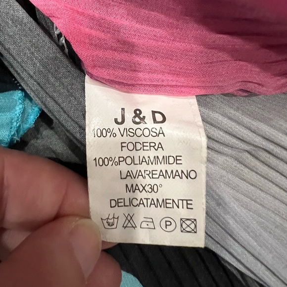 Vintage J & D Retro Circles Ribbed Long Sleeve Button-Up Top Size XL - Picture 5 of 6